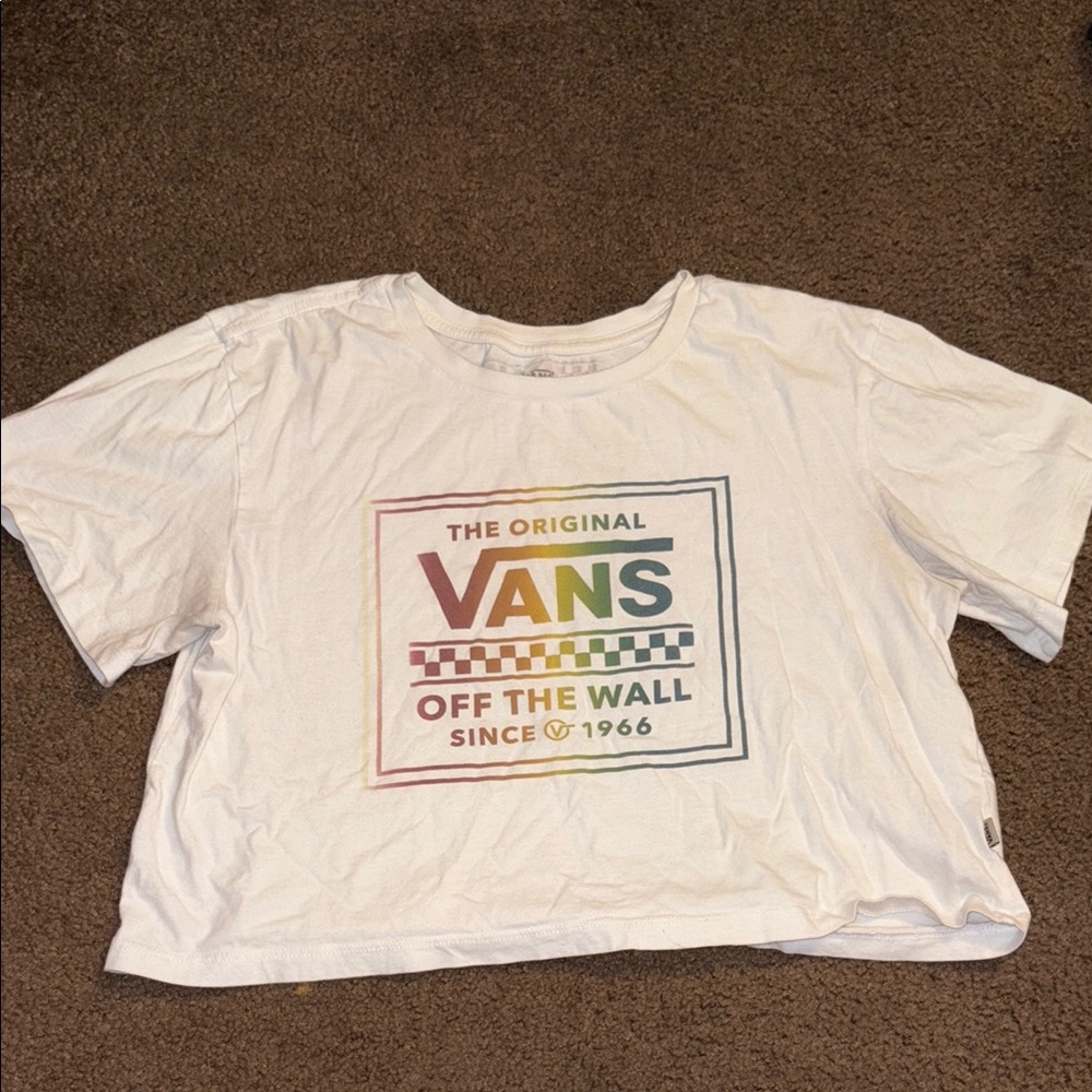 Vans White Tee with Multicolor Graphic
